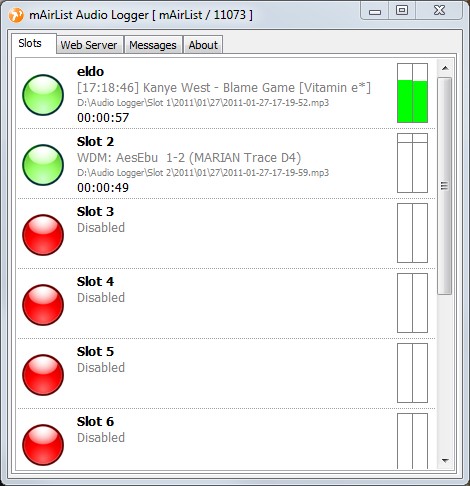 mAirList LOGGER SLOT